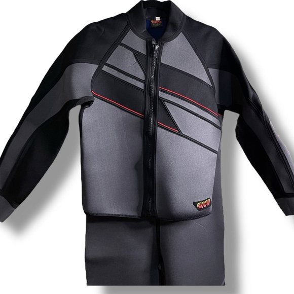 Bare Full Body Wetsuit 2 Piece Women’s Size XL Black, Gray with Red Accents - Picture 2 of 15